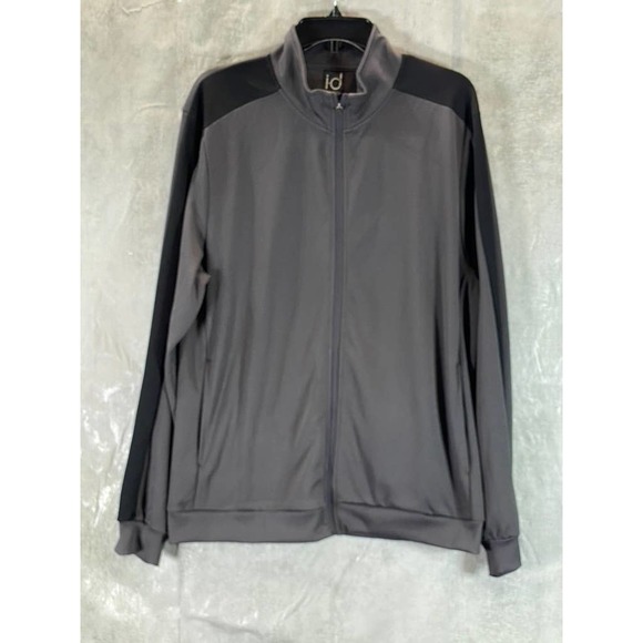 ID Ideology Men's Charcoal/Black Regular-Fit Moisture-Wicking Knit Jacket SZ L - Picture 1 of 12
